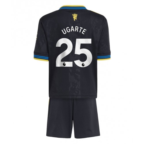 Manchester United Manuel Ugarte #25 Tercera Equipación Niños 2025-26 Manga Corta (+ Pantalones cortos)